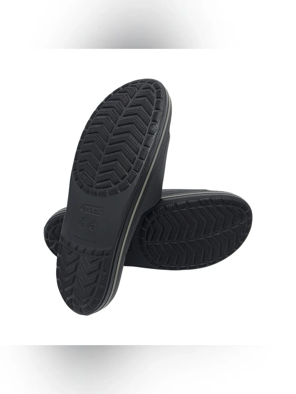 Crocs Crocband III Slide Sandals Black Gray 10M, 12W